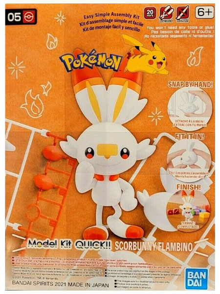 Bandai Pokemon 05 Scorbunny Quick Plastic Model Kit